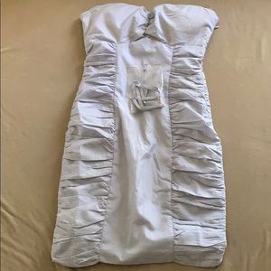 Strapless bodycon striped dress